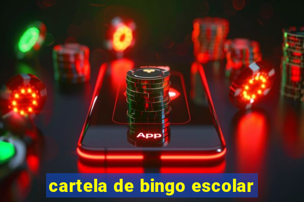 cartela de bingo escolar