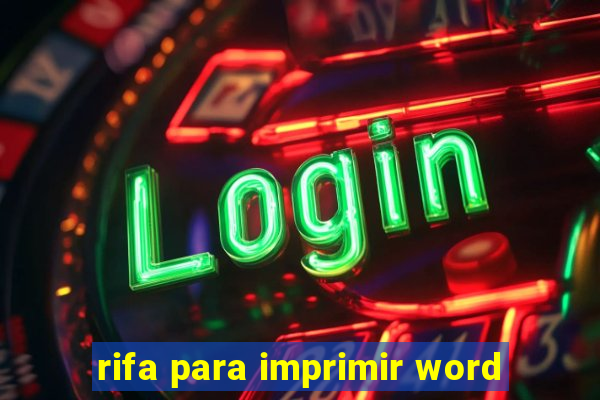 rifa para imprimir word