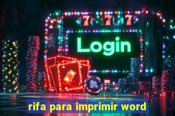 rifa para imprimir word