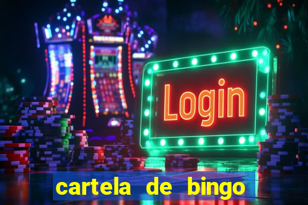 cartela de bingo para preencher