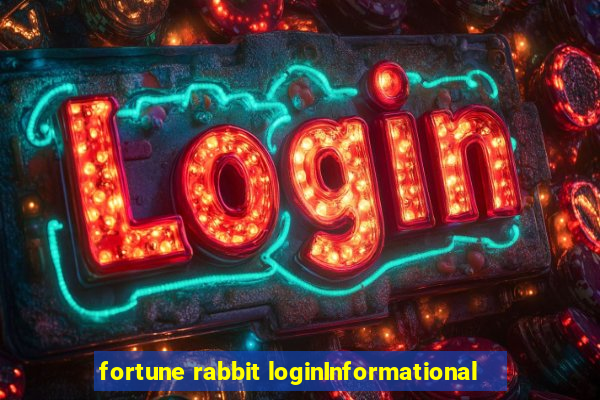 fortune rabbit loginInformational