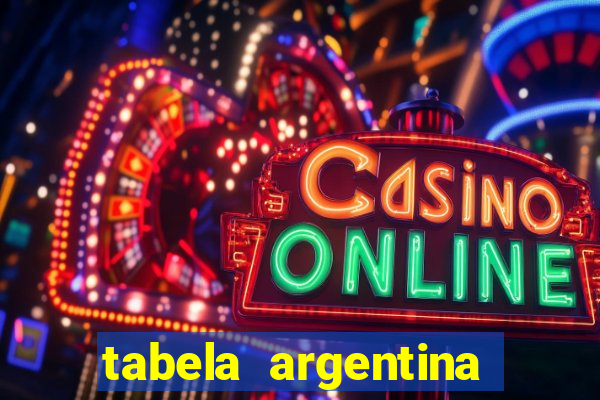 tabela argentina torneo betano