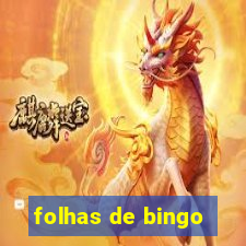 folhas de bingo