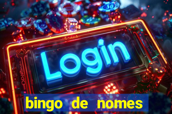 bingo de nomes educa??o infantil