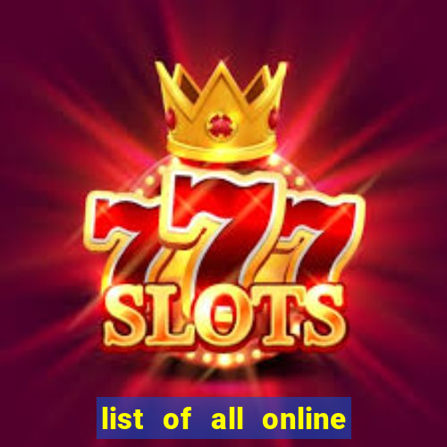 list of all online bingo sites