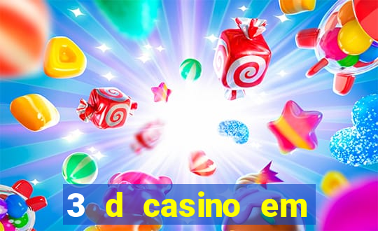 3 d casino em movimento com baralho