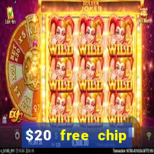 $20 free chip offered by desert nights casino