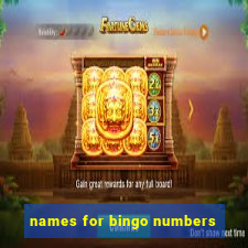 names for bingo numbers