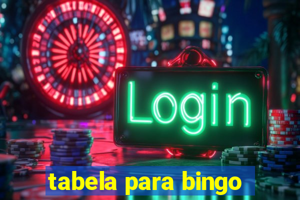 tabela para bingo