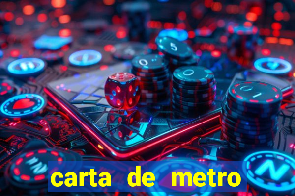 carta de metro para namorado