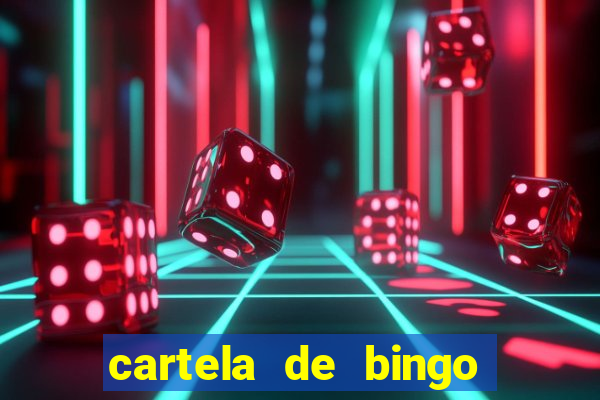 cartela de bingo com letras