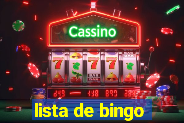 lista de bingo