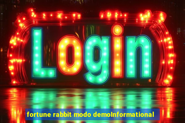 fortune rabbit modo demoInformational