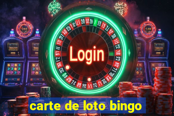 carte de loto bingo