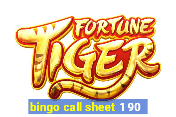 bingo call sheet 1 90