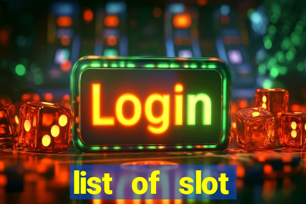 list of slot machines at jake's 58