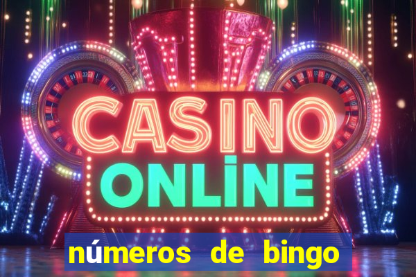 números de bingo de 1 a 75